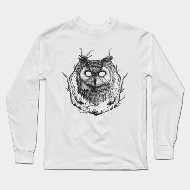 Forest Gods | Owl Long Sleeve T-Shirt by LuthienL